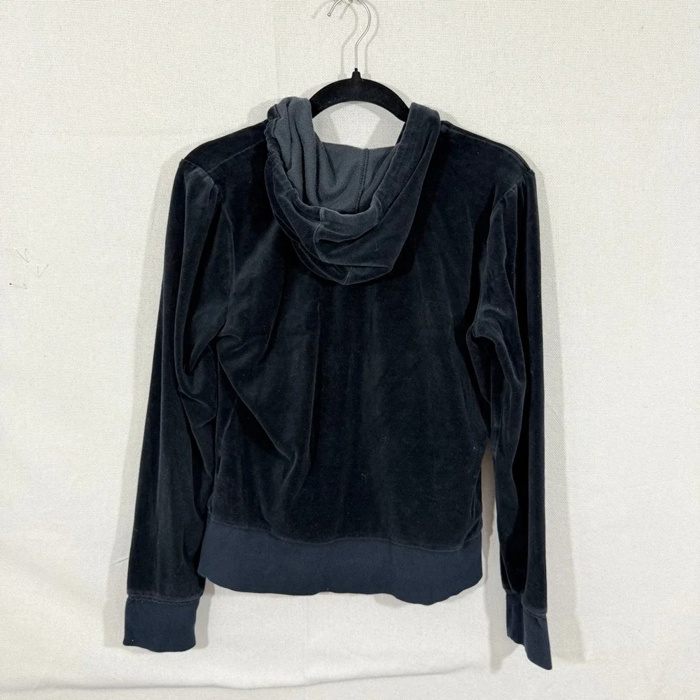 Calvin Klein Jeans Womens Black Velour Tracksuit Set Hoodie Pants Y2K Small - Picture 5 of 10